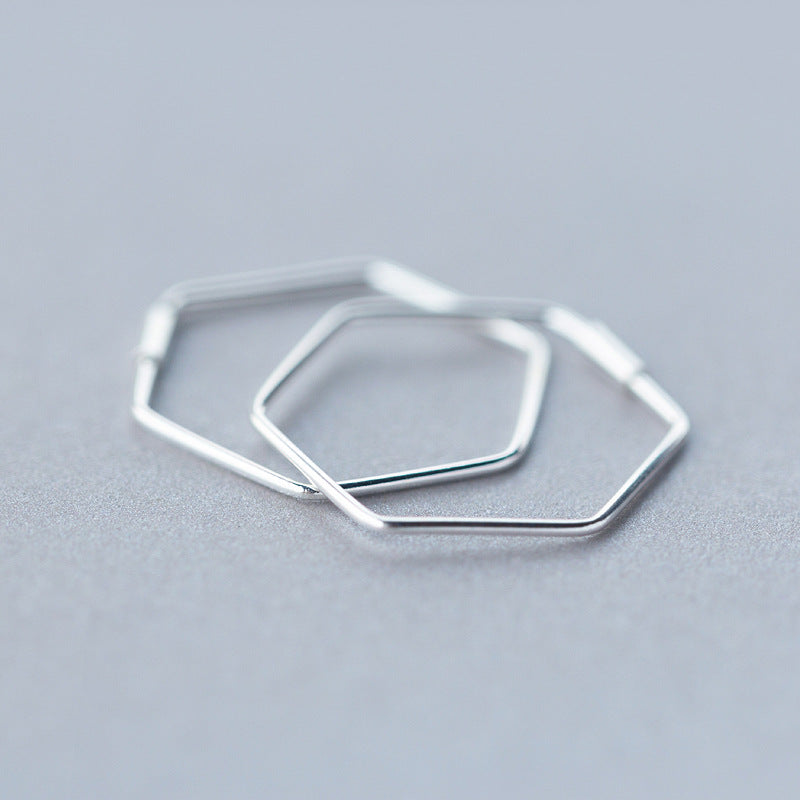 S925 Sweet Hexagon Earrings for Women