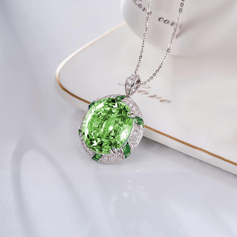 Natural Olivine Ring with Pendant