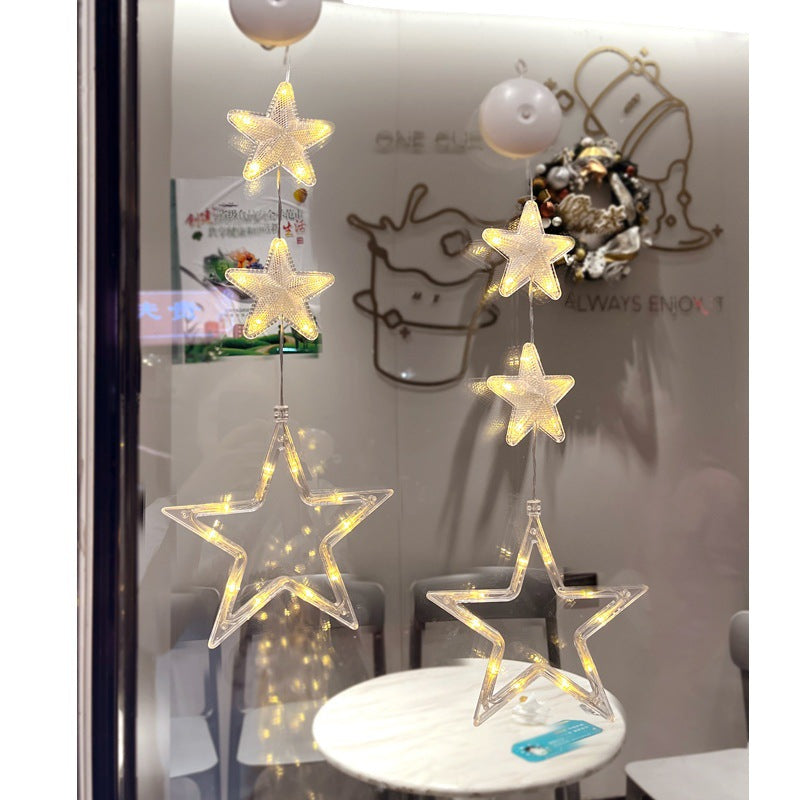 Christmas 3pcs LED Star Light Hanging Decor