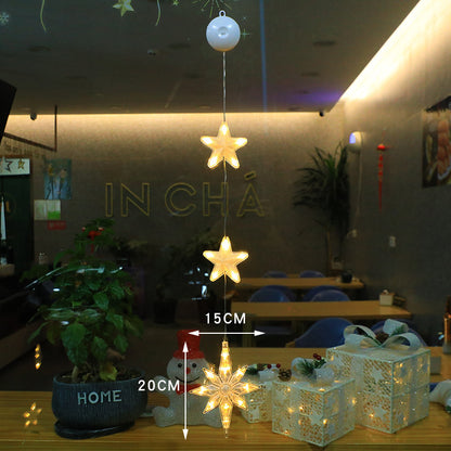 Christmas 3pcs LED Star Light Hanging Decor