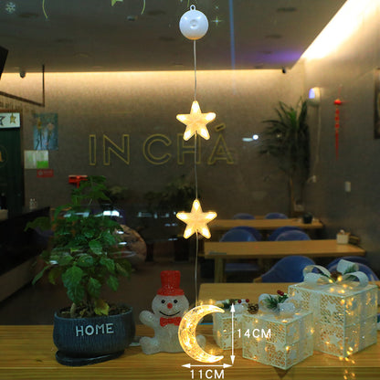 Christmas 3pcs LED Star Light Hanging Decor