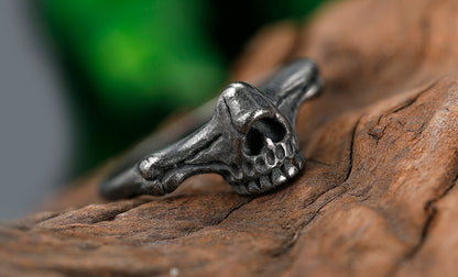 Retro Small Skull Titanium Steel Rings