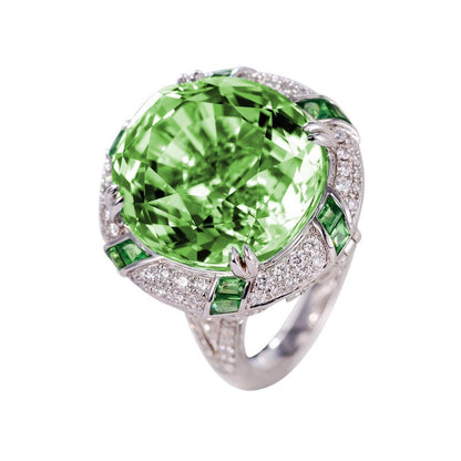 Natural Olivine Ring with Pendant