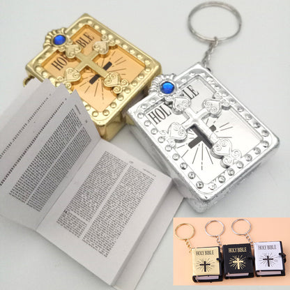 Mini HOLY Bible Christian Jesus Cross Key Chain