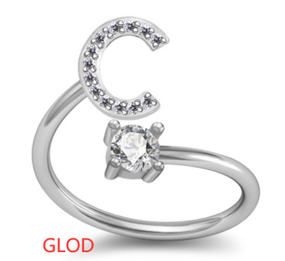 Customized 26 English Letter Rings for Women