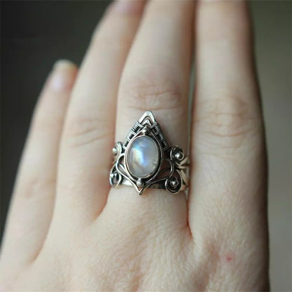 Big Boho Antique Moonstone Ring