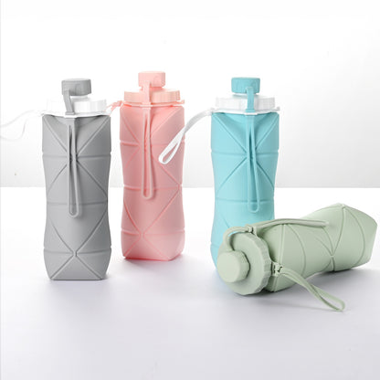 600ml Folding Silicone Portable Sports Water Bottle