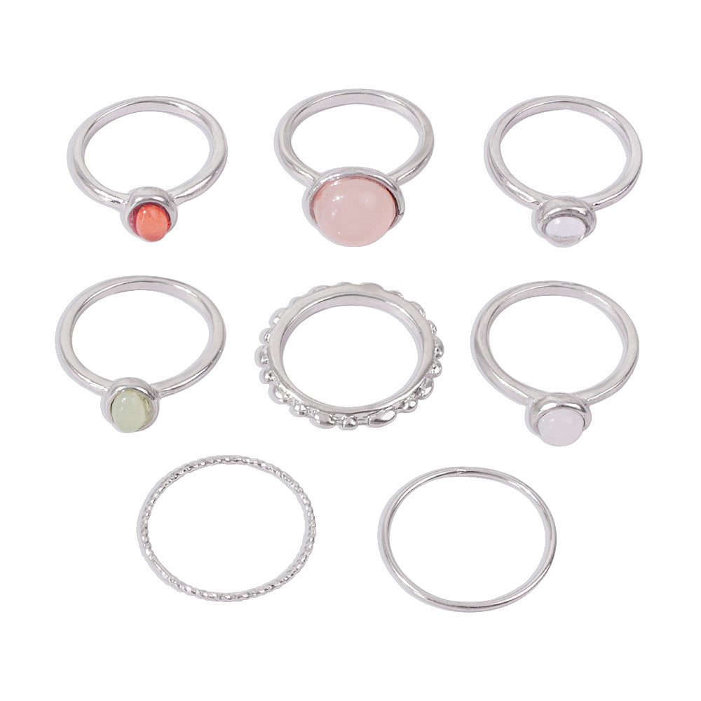 Colorful Stone Metalic Finger Rings For Women