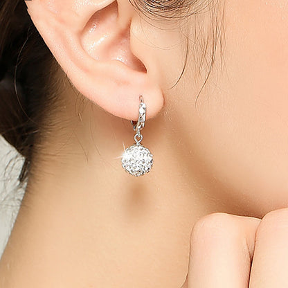 White Crystal Rhinestone Earrings