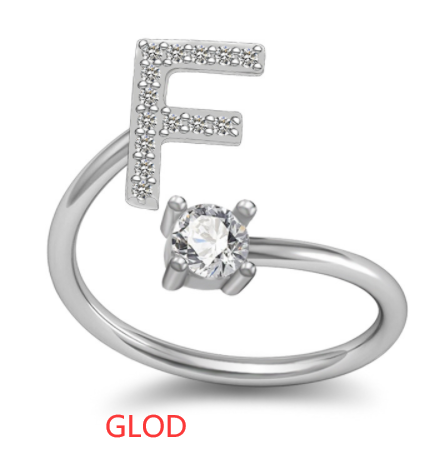 Customized 26 English Letter Rings for Women