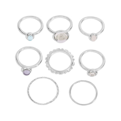 Colorful Stone Metalic Finger Rings For Women