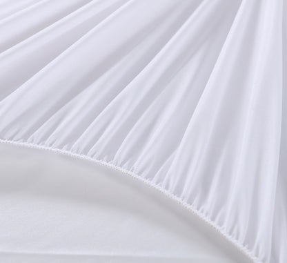 White Knitted Fabric Bed Sheet Protective Cover