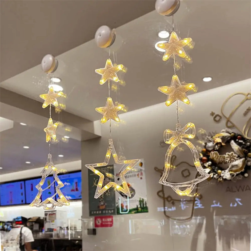 Christmas 3pcs LED Star Light Hanging Decor