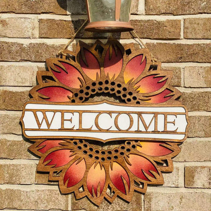 Home Welcome Sunflower Doorplate Decor Craft