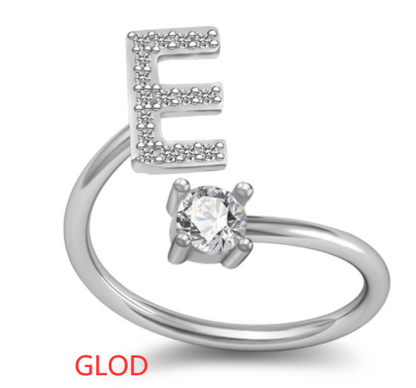 Customized 26 English Letter Rings for Women