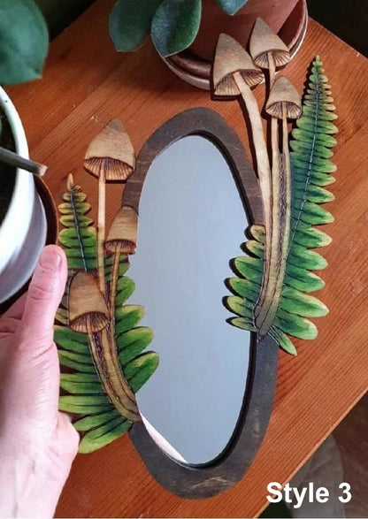 Mushroom Forest Mirror Home Decor