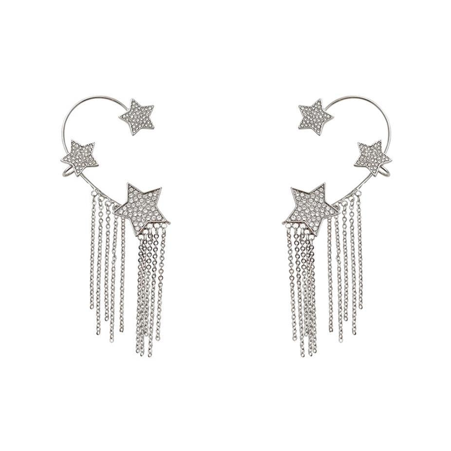 French Stud Diamond Tassel Earrings