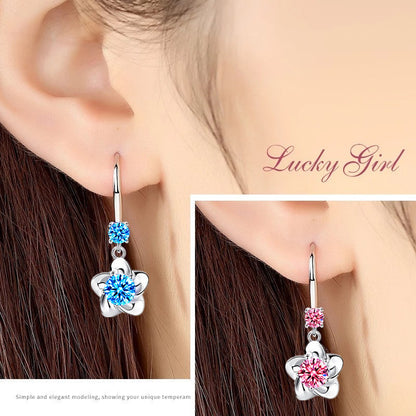 Fashion Plum Blossom Crystal Earrings