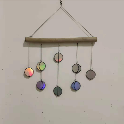 Rainbow Dyeing Moon Phase Hanging Wall Decor