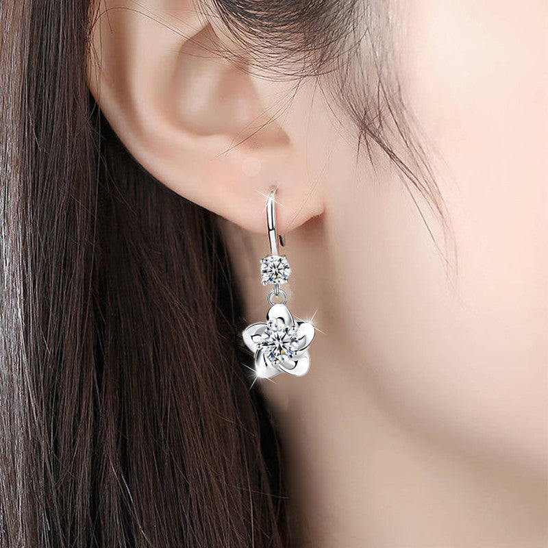 Fashion Plum Blossom Crystal Earrings