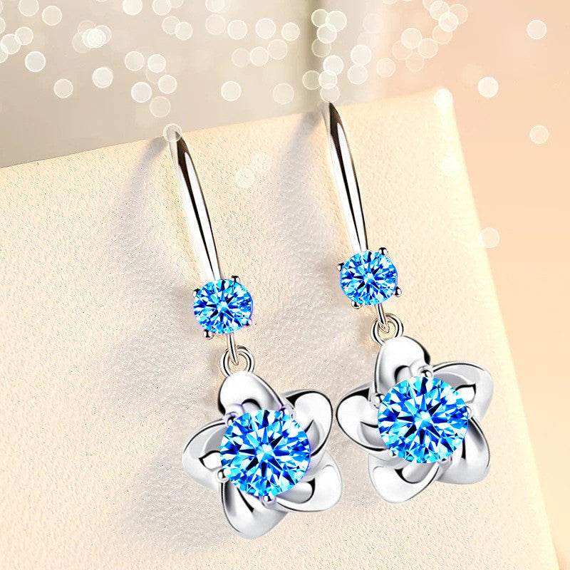 Fashion Plum Blossom Crystal Earrings